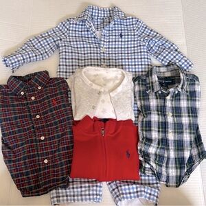 Polo by Ralph Lauren Kids Plaid and Solid Shirts - Blue, Red, Green